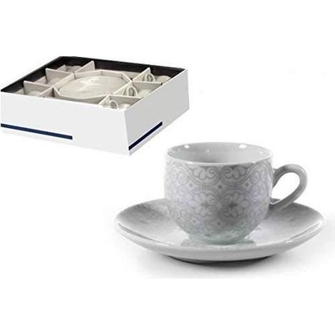 Tasse à café en porcelaine Damasco, lot de 6 Passionecasa