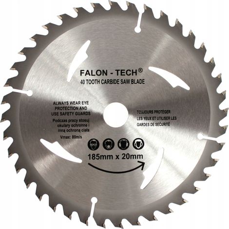 Lama per sega Widia per legno 185X20/16X40T Falcon-Tech FTBW18540 (1/2)