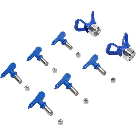 Kit de buses pour pulvérisateur sans air 211 315 417 517 515 523, buses de pulvérisation airless avec 2 sièges de buse, bleu (1/5)
