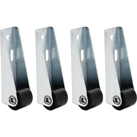 Roulettes robustes pour portes coulissantes – Support inférieur et roulettes de pied pour un mouvement fluide et silencieux (0,8 po noir)Lot de 4 (1/5)