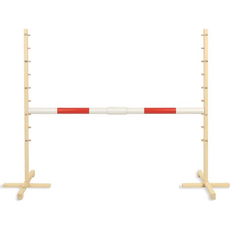 Sprunghindernis für Steckenpferde, 160 cm hoch, 120 cm breit, roter Balken (1/5)