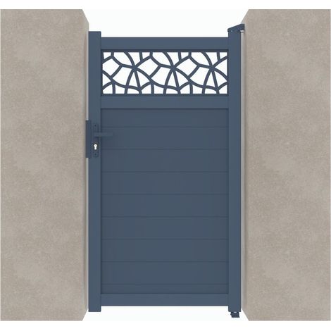 Portillon aluminium C07 Gris 7016 - Largeur entre piliers 1048mm - Hauteur 1800mm (1/2)