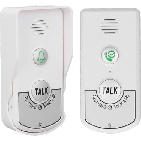 Sonnette d'interphone sans fil, carillon électronique bidirectionnel 1 V 1, sonnette d'interphone étanche sans fil avec voyant lumineux (1/5)