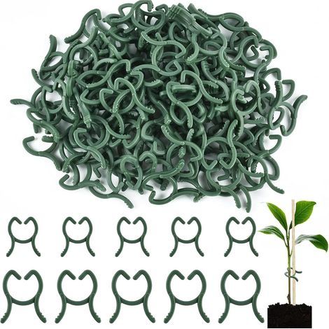 200 Pieces Plant Support Clips, Tomato Ties, Ties for Tomatoes and Climbing Plants, Plant Ties, Reusable Durable Plastic Fixing Clips for Vegetables, Fruits, Flowers (1/5)
