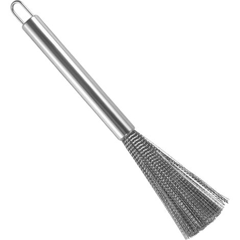 Brosse de cuisine, épurateur de poêle, épurateurs en acier pour nettoyer la vaisselle, brosse wok, épurateur en laine d'acier avec poignée, brosse en acier pour casseroles, poêles, fours, grils (1/5)