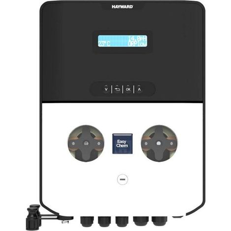 Hayward – Pompe doseuse piscine Redox EASY CHEM pH + ORP Double – Régulateur automatique jusqu'à 130 m³ – Écran LED – Installation facile