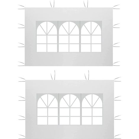 Lot de 2 Panneaux Latéraux pour Tonnelle, 2 x 3 m, Étanche en Tissu Oxford 210D avec Fenêtre PVC – Pliable pour Tente de Réception (1/5)