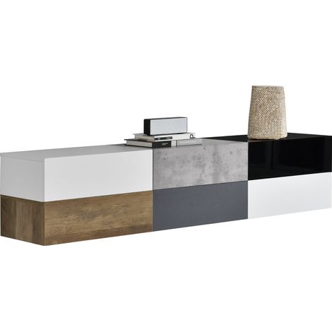 6 mensole da parete per camera da letto con 6 cassetti in diversi colori 46 x 30 x 15 cm 030006598