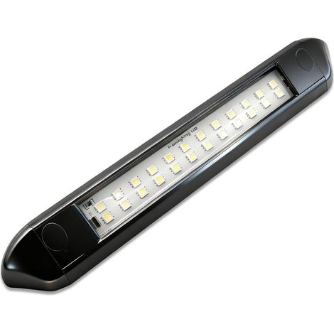 Éclairage LED Extérieur 12v pour Camping Car IP66 Étanche Lampe Auvent Caravane Boîtier en Aluminium 25CM Blanc Froid