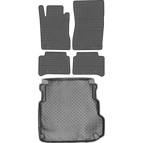 Juego de alfombrillas de goma para coche y alfombrilla para maletero para Mercedes Clase E W211 Sedán (2002-2009).