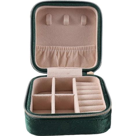 Plüsch Samt Reise Schmuck Box Organizer Schmuck Reise Organizer Kleine Schmuck Box Für Frauen Earr (1/5)