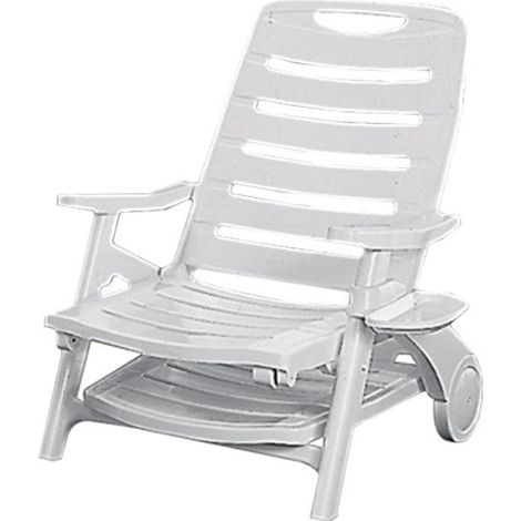 Grand Soleil Lettino Prendisole Premiere Pieghevole in Resina Bianco (1/9)
