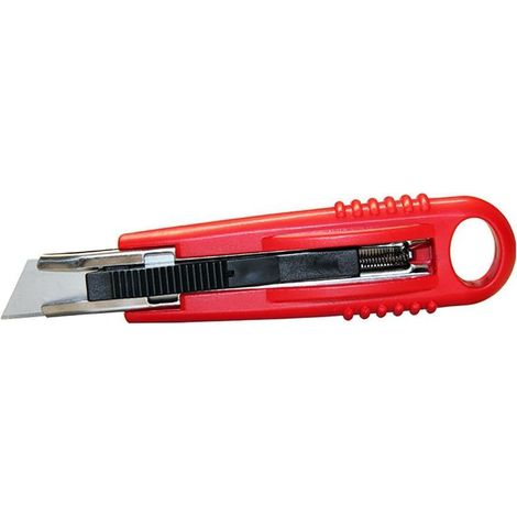 Cuttermesser Safety Cutter Standard Maße 145x25x35mm f.Rechtshänder rot 2 Ersatzklingen