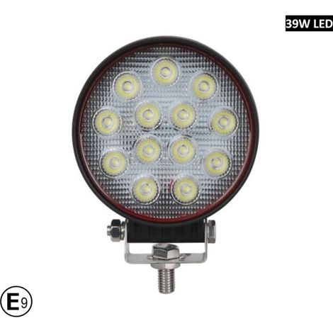 Projecteur rond PRO LED 12 cm 39 W — super puissant — lampe à diode/halogène 12 V / 24 V