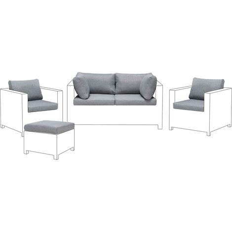 Funda de cojines para muebles de exterior gris para asiento y respaldo Milano (1/5)