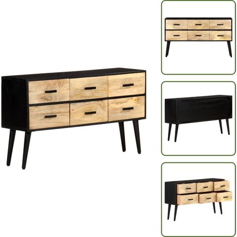 Buffet 110x33x64 cm Bois de manguier massif - Buffet - Meuble De Rangement - Commode - Bois Massif - Manguier (1/5)
