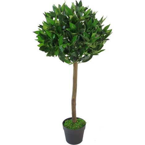90cm Leaf Design UK Artificial Realistic Bay Laurel Topiary Ball Tree
