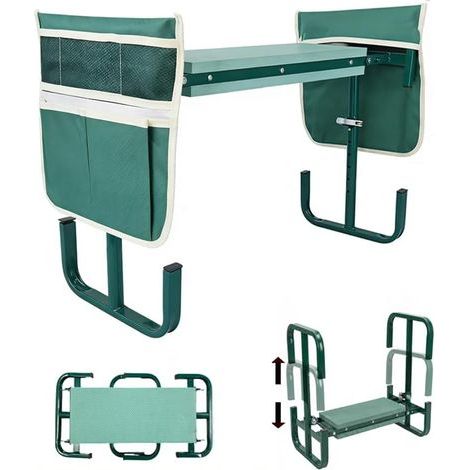 Banc de Genou de Tabouret de Jardin Pliable,Tabouret Genoux Jardin en Hauteur 60x52x27cm,Tabouret à Genoux de Jardinage avec Aide à se Relever,Sac à Outils,Tapis en Mousse Eva,pour le Camping,la Pêche (1/5)
