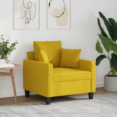 Sillón de tela amarillo claro 60 cm