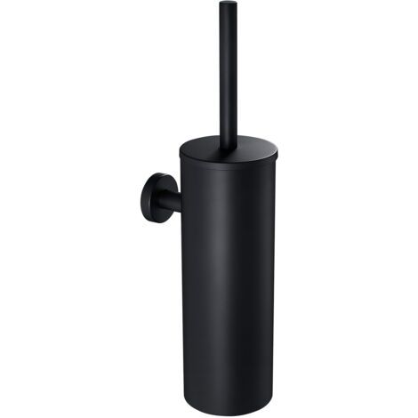 Auralum Noir Brosse de Toilette avec Porte-balai WC Mural pour Salle de Bains en Acier Inoxydable (1/5)