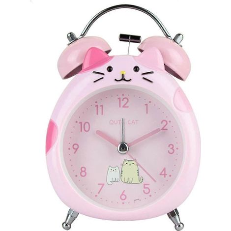 Réveil chat pour filles, réveil dessin animé pour enfants et ados, veilleuse à sonnerie et bouton puissante pour les plus exigeants. (1/5)
