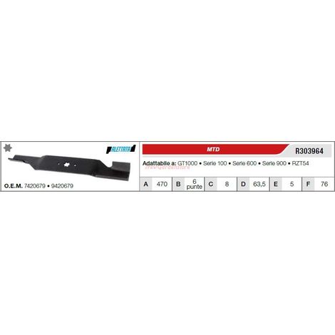 Lama MTD trattorino tagliaerba rasaerba tosaerba GT1000 SERIE 100 R303964