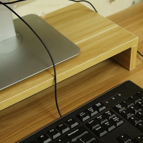 Support en bois pour écran PC LED LCD, rehausseur pour moniteur d'ordinateur, organisateur de bureau, support d'affichage (1/5)
