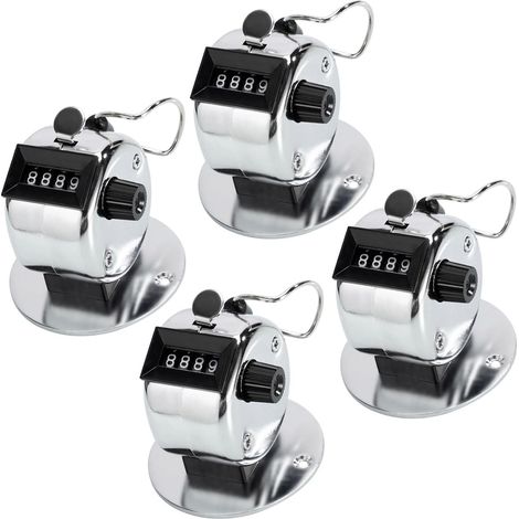 Compteur mécanique manuel à 5 boutons-poussoirs, compteur de points, compteur de flux de personnes en acier inoxydable argenté. (1/5)