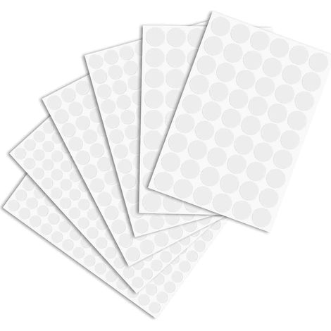 Lot de 6 cache-vis autocollants blancs,12mm 15mm 21mm,plastique PVC,résistant décoloration,meubles placards étagères (1/5)