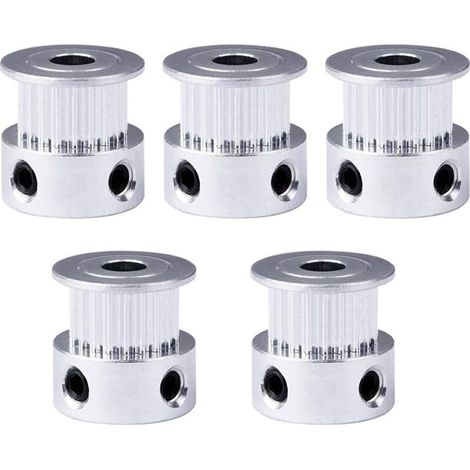 Lot de 5 poulies GT2 - 20 dents - Alésage 5 mm - En aluminium GT2 - Pour imprimante 3D Reprap - Largeur : 6 mm (1/5)