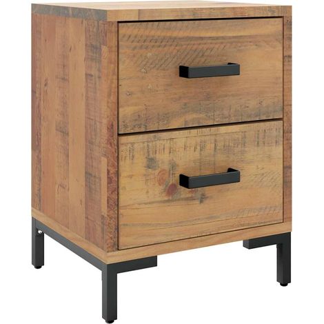Mesita de noche madera maciza de pino marrón 36x30x45 cm vidaXL