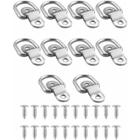 anneaux d'arrimage en D pour remorque avec fixation au sol Capacité de 580 kg - 10pcs (1/5)