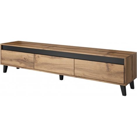 Meuble TV couleur chêne et gris 185 cm Stik (1/4)