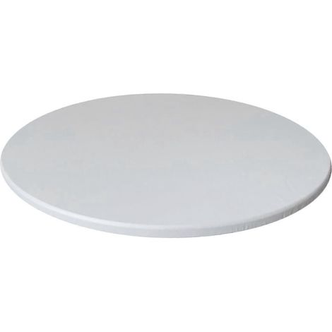 Runde Tischdecke aus Polyester mit elastischem Rand, wasserdicht, 70-85 cm Durchmesser, mit Rückseite, für Küche, Restaurant und Catering.-white (1/5)