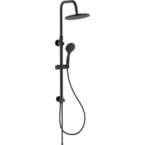 Colonne de douche en acier noir mat complète et réglable (1/2)