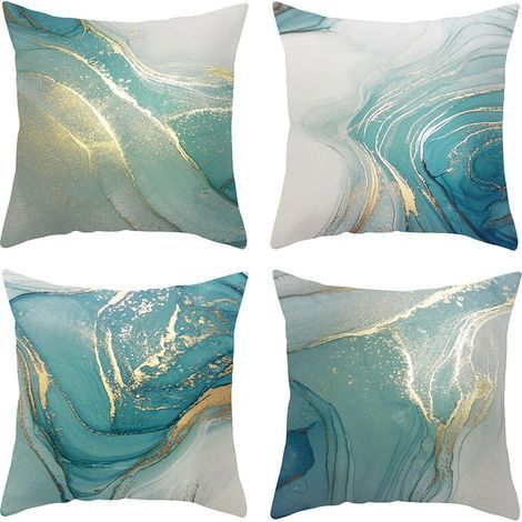 Lot de 4 Housse de Coussin, Housse Coussin 45x45 Housses de Coussin Taie d'oreiller Décoratif Canapé pour Chambre, Canapé, Chaise, Lit,Jardin (Plage-Velours) (1/5)