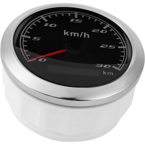 GPS-Tachometer 30 km/h, Kilometerzähler 85 mm, IP67 wasserdicht für Boot, Auto, Yacht, Motorrad, schwarzes Zifferblatt (1/5)