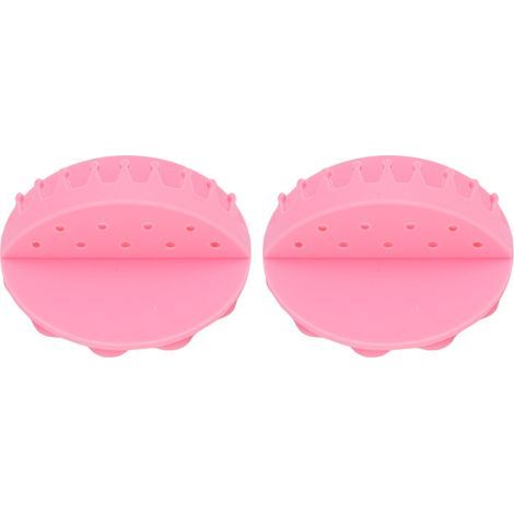 Collecteur de cheveux mural en Silicone, 2 pièces, aspiration puissante, nettoyage facile, receveur de douche pour salle de bain, rose (1/5)
