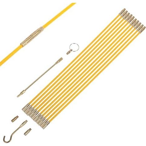 Aides à l'insertion de câbles  Enfile-câbles électrique Tiges d'extraction en fibre verre – pour installation murale, matériel intérieur et extérieur 45 Cm. -