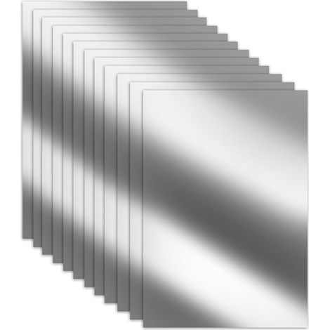 Lot de 12 films miroirs autocollants - Miroir adhésif flexible - Non en verre - Autocollant pour miroir - Pour bricolage, maison, salle de bain - Décoration murale (10,2 x 15,2 cm) (1/5)