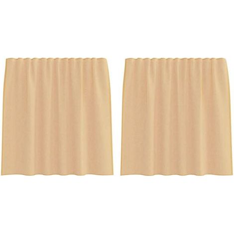 Voilages avec housses pour tringle, 2 pièces par paquet, couleur sable (1/5)