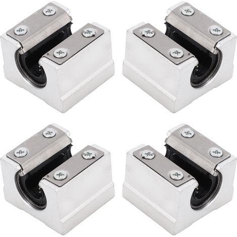 Bloc de palier linéaire SBR10UU en aluminium, 4 pièces pour machine CNC, glissière à billes pour mouvement linéaire. (1/5)