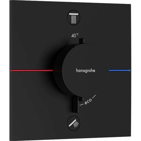 Hansgrohe ShowerSelect Comfort - Unterputz-Thermostatarmatur für 2 Verbraucher, schwarz matt 15572670 (1/5)