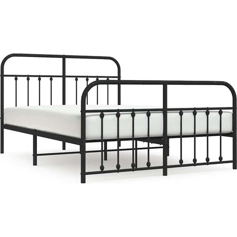 Maison Exclusive - Cadre de lit métal sans matelas avec pied de lit noir 135x190cm