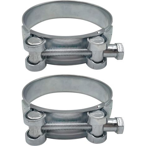 Lot de 2 colliers de serrage renforcés pour tuyau en acier galvanisé 80-85 mm (1/5)