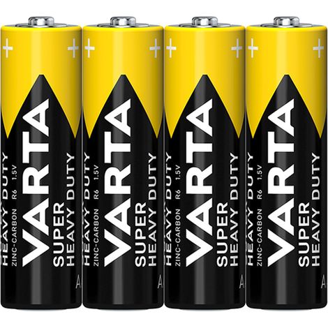 Varta SHD AA Zink-Kohle-Batterie R06 Finger für Wecker-Fernbedienung 4 Stück
