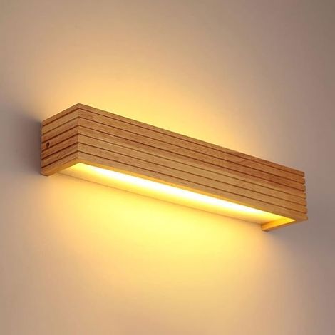 Applique murale japonaise pour miroir avec abat-jour en acrylique, applique LED, applique murale nordique en bois, éclairage de miroir de coiffeuse nordique, lampes de chevet pour salon, éclairage de (1/5)