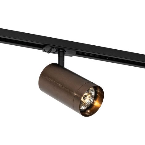 QAZQA Spot moderne bronze foncé pour système d’éclairage sur rail monophasé 70 mm - Iconic Jeana Luxe