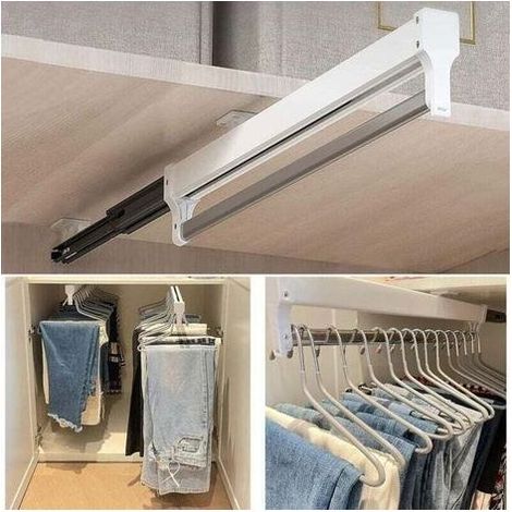 ringle à Vêtements Extensible pour Retirer , XU,les Cintres - Barre Télescopique Réglable-292mm (1/4)