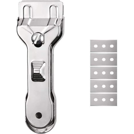 Ensemble de grattoirs en céramique-5 lames interchangeables-Nettoyage sans rayures-Convient aux plaques à induction et halogènes (1/5)